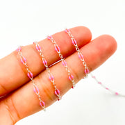 925 Sterling Silver Enamel Flat Marina Chains
